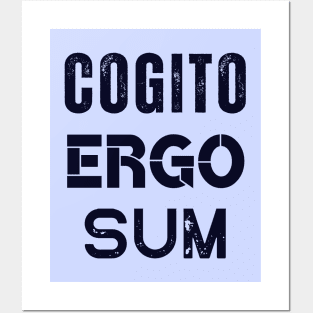 René Descartes quote: Cogito, ergo sum (dark text) Posters and Art